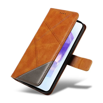 For Samsung Galaxy A55 5G Case Geometric Line Leather Phone Cover Card Slots Wallet