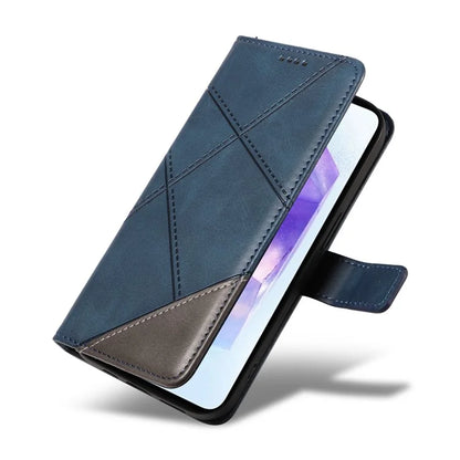 For Samsung Galaxy A55 5G Case Geometric Line Leather Phone Cover Card Slots Wallet