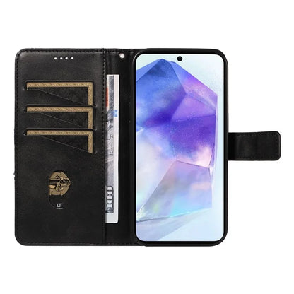 For Samsung Galaxy A55 5G Case Geometric Line Leather Phone Cover Card Slots Wallet