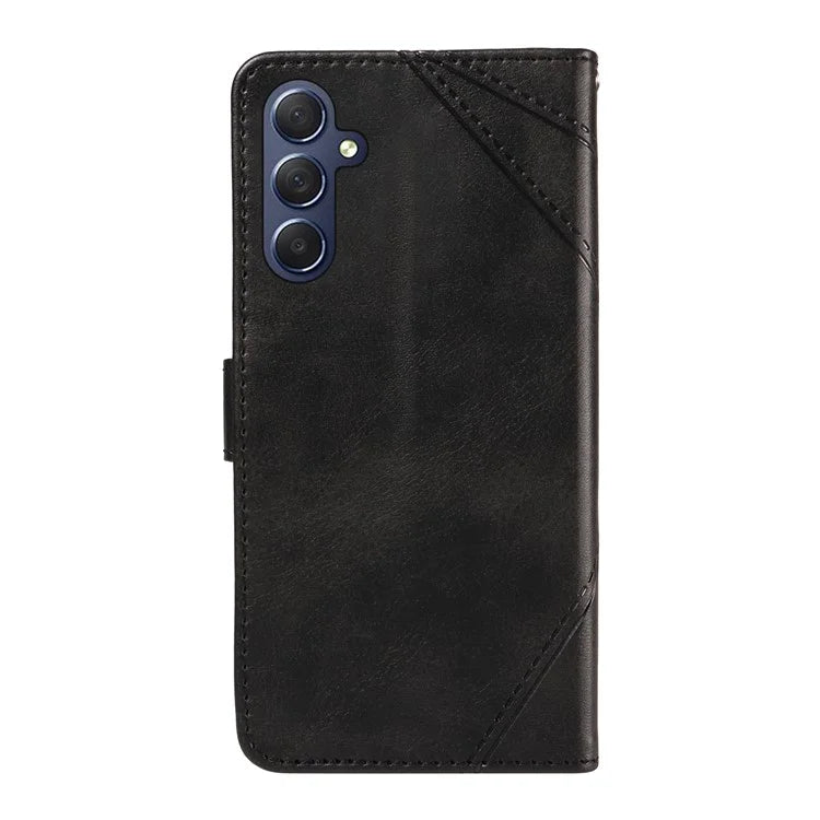 For Samsung Galaxy A55 5G Case Geometric Line Leather Phone Cover Card Slots Wallet