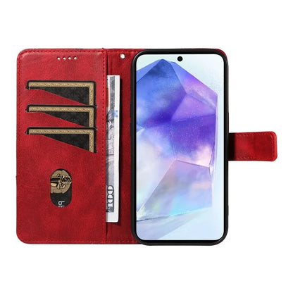 For Samsung Galaxy A55 5G Case Geometric Line Leather Phone Cover Card Slots Wallet