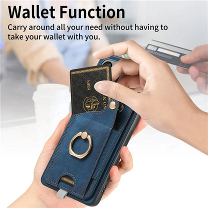 D6 For OnePlus 12 5G Case Leather+TPU Phone Cover with Ring Kickstand Card Bag
