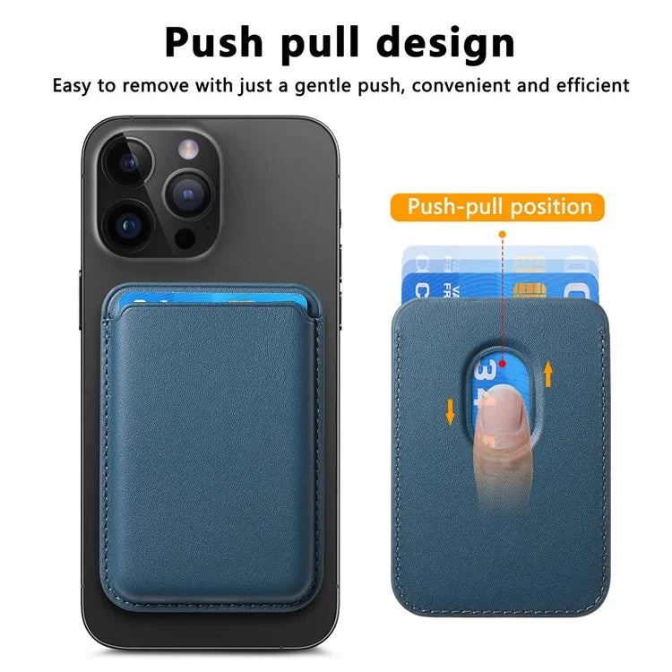 KB-58 Magnetic Card Holder Solid Color PU Leather Credit Cards Case