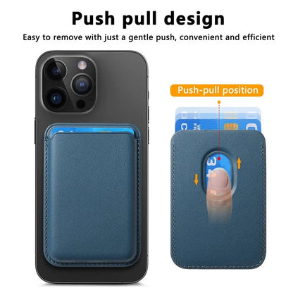 KB-58 Magnetic Card Holder Solid Color PU Leather Credit Cards Case
