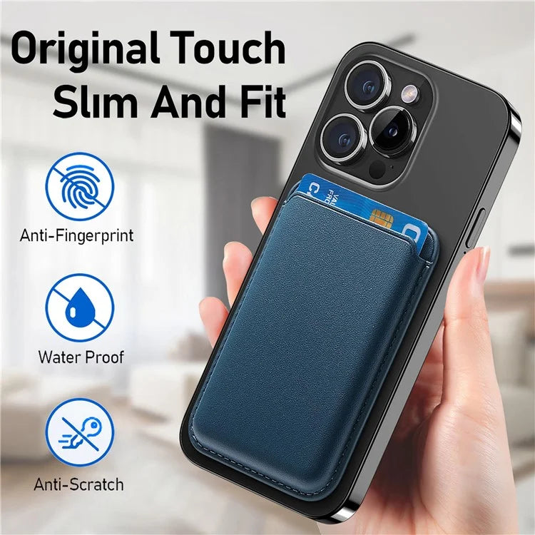 KB-58 Magnetic Card Holder Solid Color PU Leather Credit Cards Case