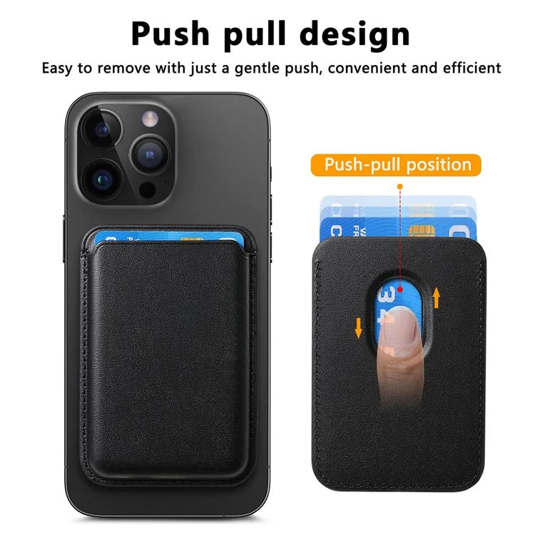 KB-58 Magnetic Card Holder Solid Color PU Leather Credit Cards Case