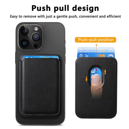 KB-58 Magnetic Card Holder Solid Color PU Leather Credit Cards Case