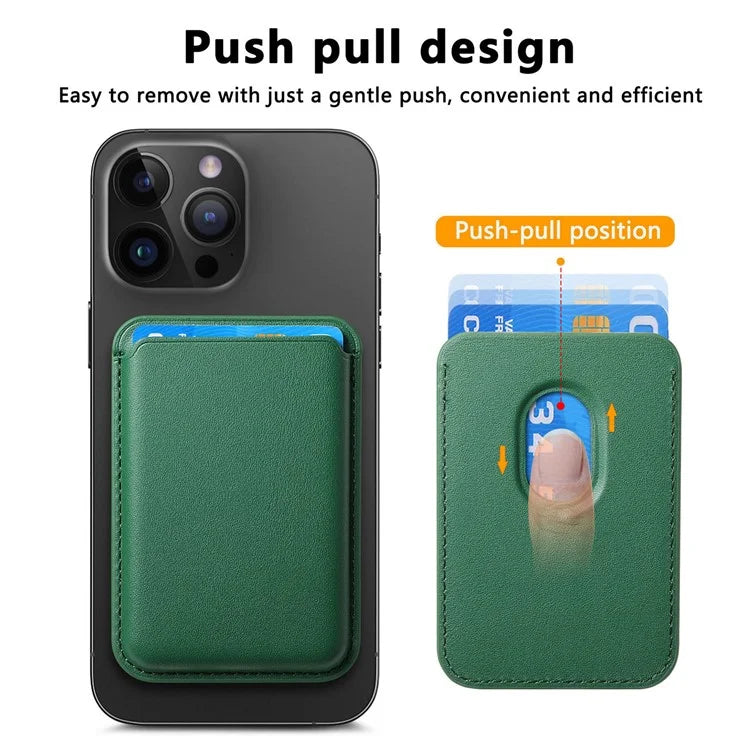 KB-58 Magnetic Card Holder Solid Color PU Leather Credit Cards Case
