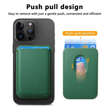 KB-58 Magnetic Card Holder Solid Color PU Leather Credit Cards Case