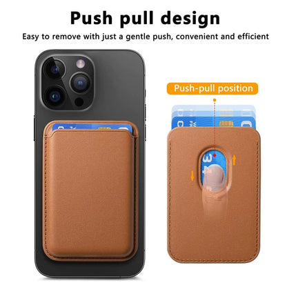 KB-58 Magnetic Card Holder Solid Color PU Leather Credit Cards Case