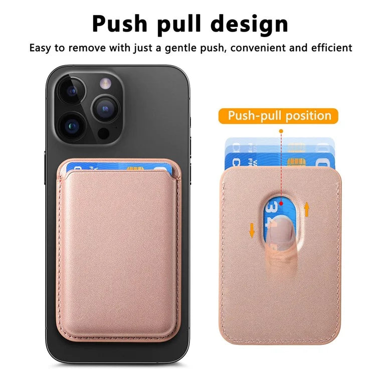 KB-58 Magnetic Card Holder Solid Color PU Leather Credit Cards Case