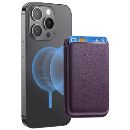 KB-58 Magnetic Card Holder Solid Color PU Leather Credit Cards Case