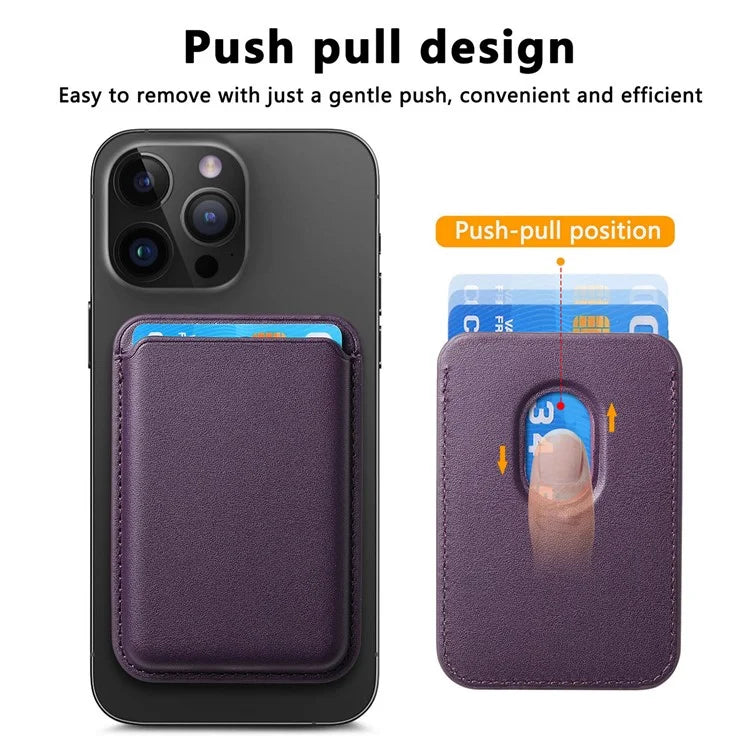KB-58 Magnetic Card Holder Solid Color PU Leather Credit Cards Case
