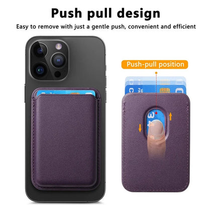 KB-58 Magnetic Card Holder Solid Color PU Leather Credit Cards Case