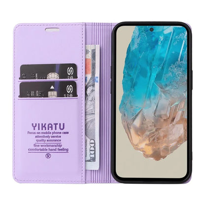 YIKATU YK-001 For Samsung Galaxy M35 5G Case Leather Flip Phone Cover Hidden Magnetic Absorption