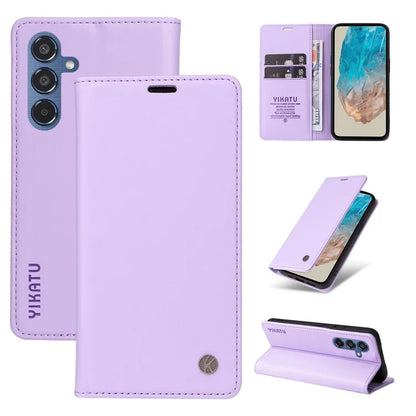 YIKATU YK-001 For Samsung Galaxy M35 5G Case Leather Flip Phone Cover Hidden Magnetic Absorption