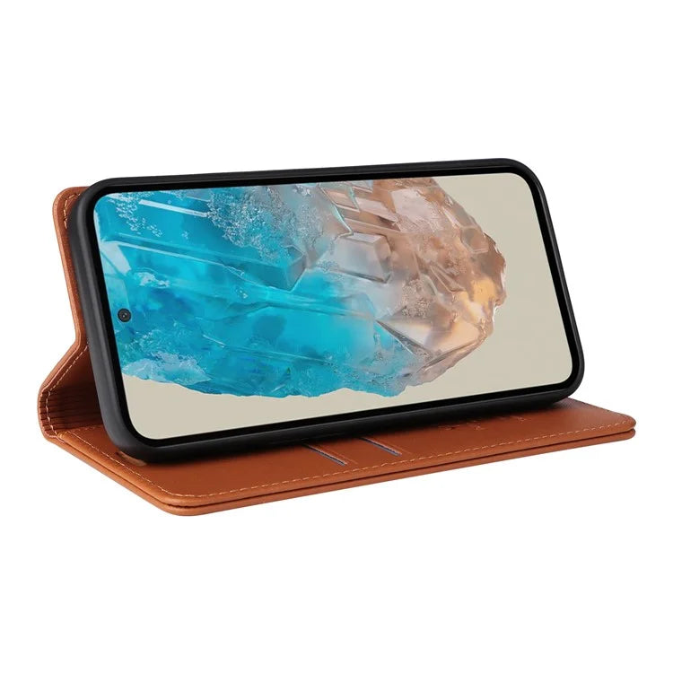 YIKATU YK-001 For Samsung Galaxy M35 5G Case Leather Flip Phone Cover Hidden Magnetic Absorption