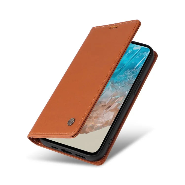 YIKATU YK-001 For Samsung Galaxy M35 5G Case Leather Flip Phone Cover Hidden Magnetic Absorption