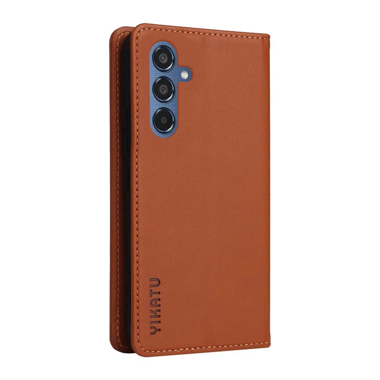 YIKATU YK-001 For Samsung Galaxy M35 5G Case Leather Flip Phone Cover Hidden Magnetic Absorption
