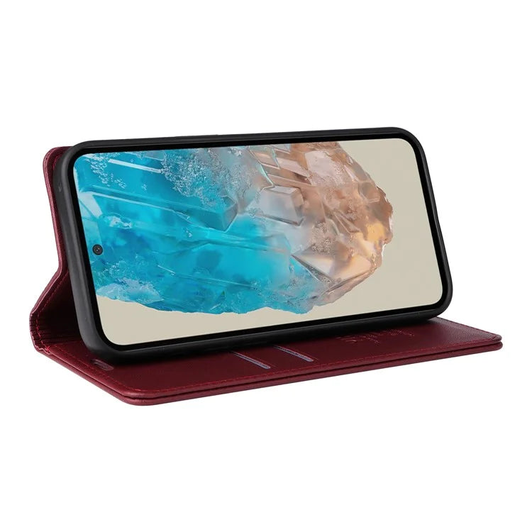 YIKATU YK-001 For Samsung Galaxy M35 5G Case Leather Flip Phone Cover Hidden Magnetic Absorption
