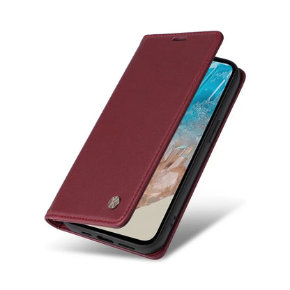 YIKATU YK-001 For Samsung Galaxy M35 5G Case Leather Flip Phone Cover Hidden Magnetic Absorption