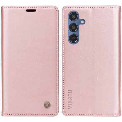 YIKATU YK-001 For Samsung Galaxy M35 5G Case Leather Flip Phone Cover Hidden Magnetic Absorption
