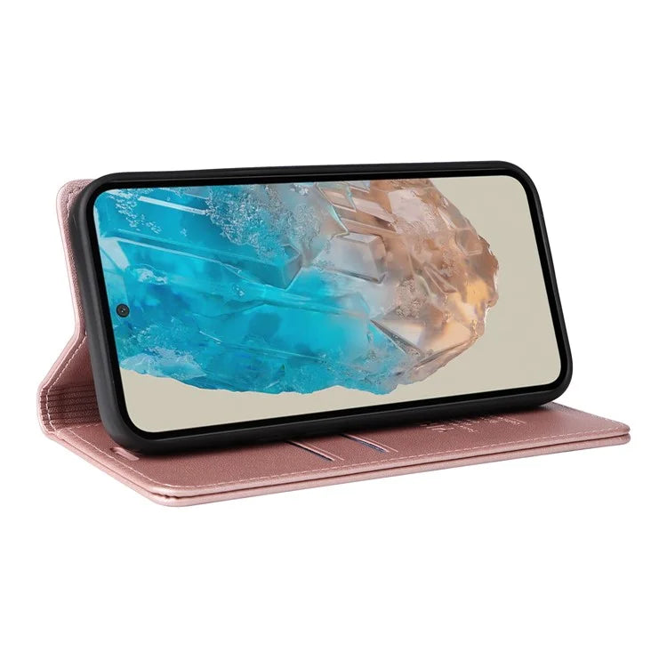 YIKATU YK-001 For Samsung Galaxy M35 5G Case Leather Flip Phone Cover Hidden Magnetic Absorption