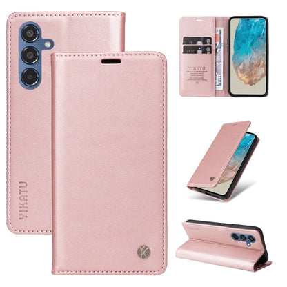 YIKATU YK-001 For Samsung Galaxy M35 5G Case Leather Flip Phone Cover Hidden Magnetic Absorption