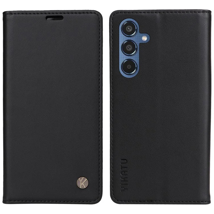 YIKATU YK-001 For Samsung Galaxy M35 5G Case Leather Flip Phone Cover Hidden Magnetic Absorption