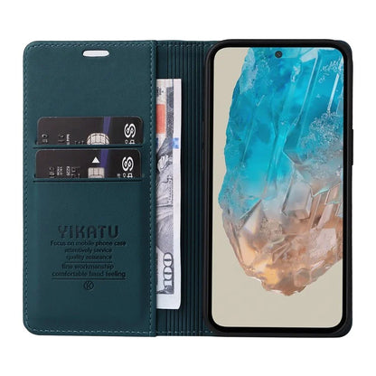 YIKATU YK-001 For Samsung Galaxy M35 5G Case Leather Flip Phone Cover Hidden Magnetic Absorption