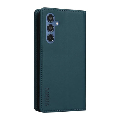 YIKATU YK-001 For Samsung Galaxy M35 5G Case Leather Flip Phone Cover Hidden Magnetic Absorption