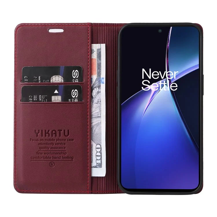 YIKATU YK-001 For OnePlus Nord CE4 Lite 5G / Oppo K12x 5G (China) Case Leather Phone Cover Magnetic Closure Bookstyle Stand