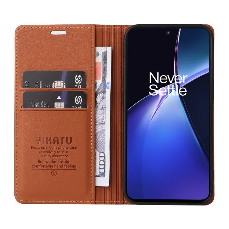 YIKATU YK-001 For OnePlus Nord CE4 Lite 5G / Oppo K12x 5G (China) Case Leather Phone Cover Magnetic Closure Bookstyle Stand