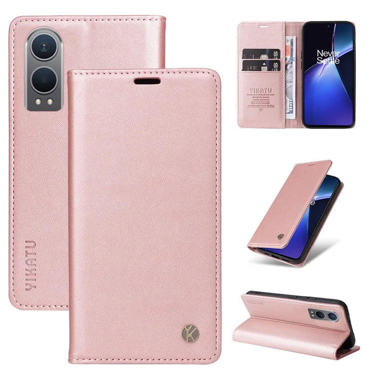 YIKATU YK-001 For OnePlus Nord CE4 Lite 5G / Oppo K12x 5G (China) Case Leather Phone Cover Magnetic Closure Bookstyle Stand