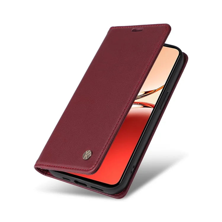 YIKATU YK-001 For Oppo Reno12 F 4G Case Wallet Leather Phone Cover Strong Magnetic Closure
