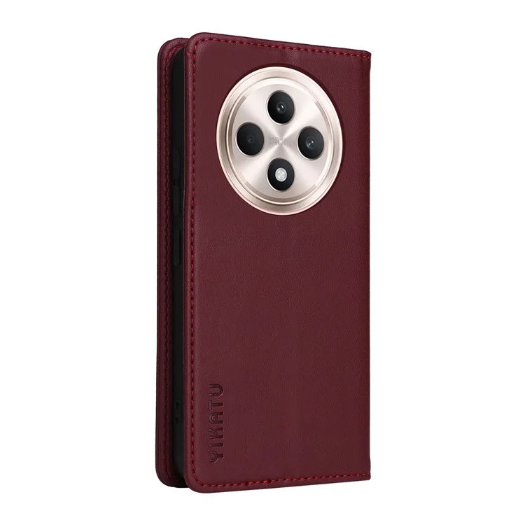 YIKATU YK-001 For Oppo Reno12 F 4G Case Wallet Leather Phone Cover Strong Magnetic Closure