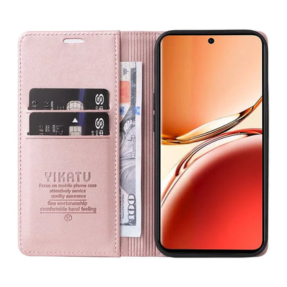 YIKATU YK-001 For Oppo Reno12 F 4G Case Wallet Leather Phone Cover Strong Magnetic Closure