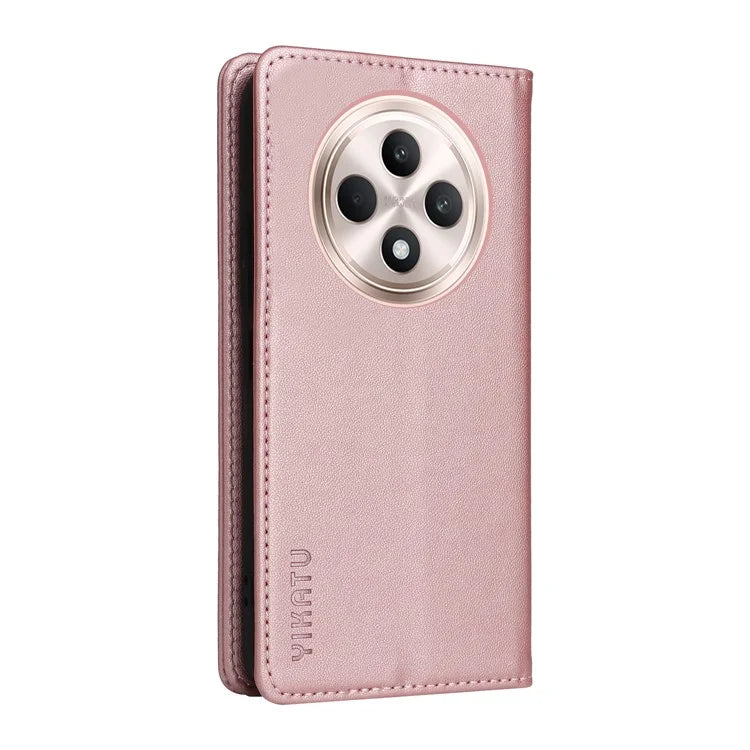 YIKATU YK-001 For Oppo Reno12 F 4G Case Wallet Leather Phone Cover Strong Magnetic Closure