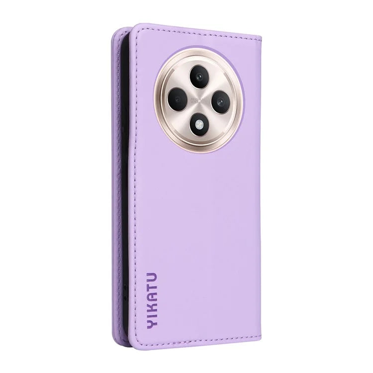 YIKATU YK-001 For Oppo Reno12 F 4G Case Wallet Leather Phone Cover Strong Magnetic Closure