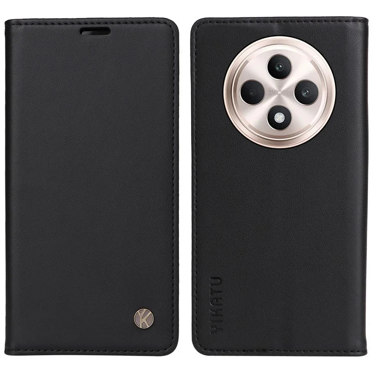YIKATU YK-001 For Oppo Reno12 F 4G Case Wallet Leather Phone Cover Strong Magnetic Closure