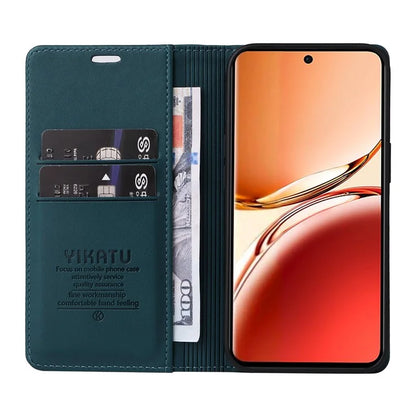 YIKATU YK-001 For Oppo Reno12 F 4G Case Wallet Leather Phone Cover Strong Magnetic Closure