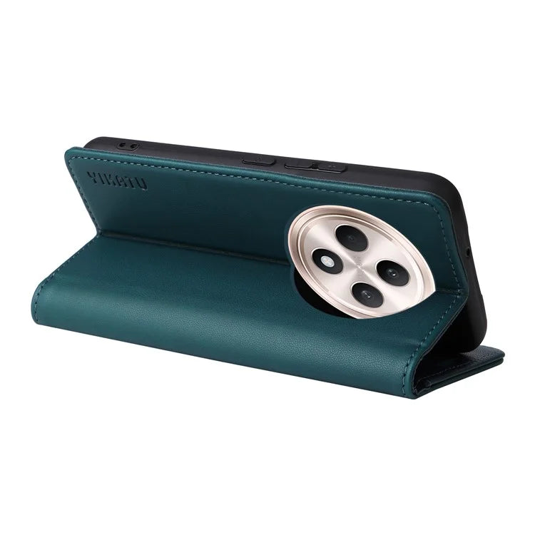 YIKATU YK-001 For Oppo Reno12 F 4G Case Wallet Leather Phone Cover Strong Magnetic Closure