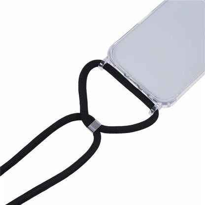 For iPhone 14 Pro Max Case Clear TPU+PC Mobile Phone Cover with Lanyard