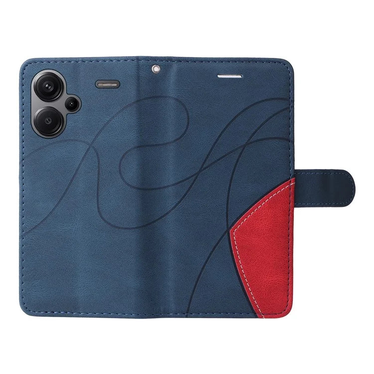 KT Leather Series-1 For Xiaomi Redmi Note 13 Pro+ 5G Case Wallet Phone Cover Color Splicing Lines Pattern