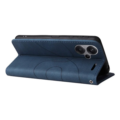 KT Leather Series-1 For Xiaomi Redmi Note 13 Pro+ 5G Case Wallet Phone Cover Color Splicing Lines Pattern