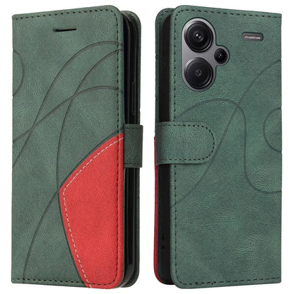 KT Leather Series-1 For Xiaomi Redmi Note 13 Pro+ 5G Case Wallet Phone Cover Color Splicing Lines Pattern