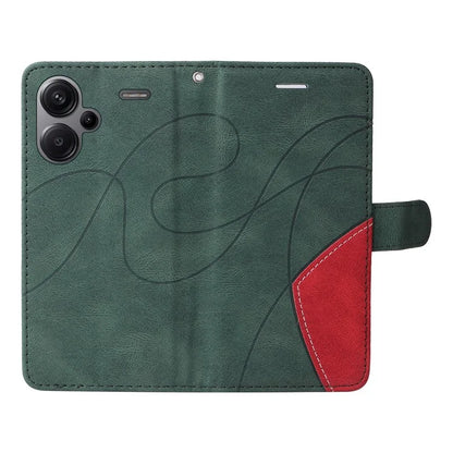 KT Leather Series-1 For Xiaomi Redmi Note 13 Pro+ 5G Case Wallet Phone Cover Color Splicing Lines Pattern