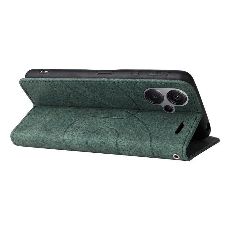 KT Leather Series-1 For Xiaomi Redmi Note 13 Pro+ 5G Case Wallet Phone Cover Color Splicing Lines Pattern