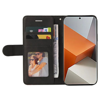 KT Leather Series-1 For Xiaomi Redmi Note 13 Pro+ 5G Case Wallet Phone Cover Color Splicing Lines Pattern