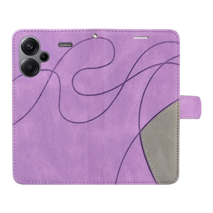 KT Leather Series-1 For Xiaomi Redmi Note 13 Pro+ 5G Case Wallet Phone Cover Color Splicing Lines Pattern